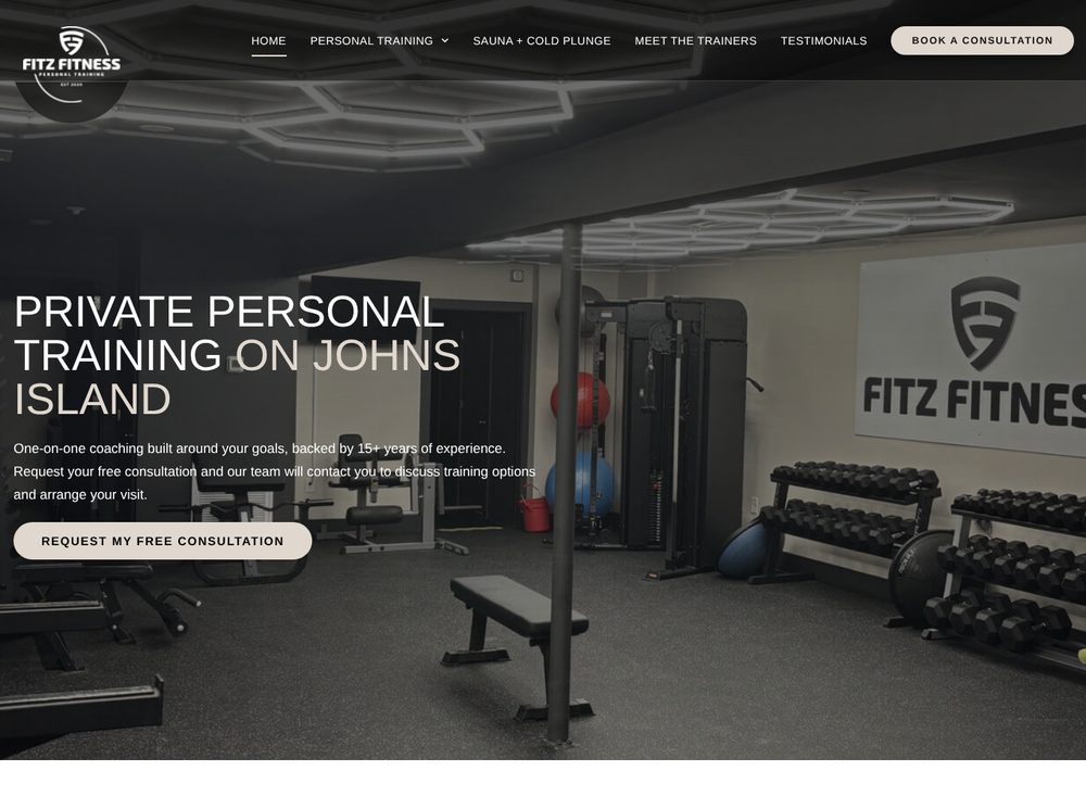 Fitz Fitness website design
