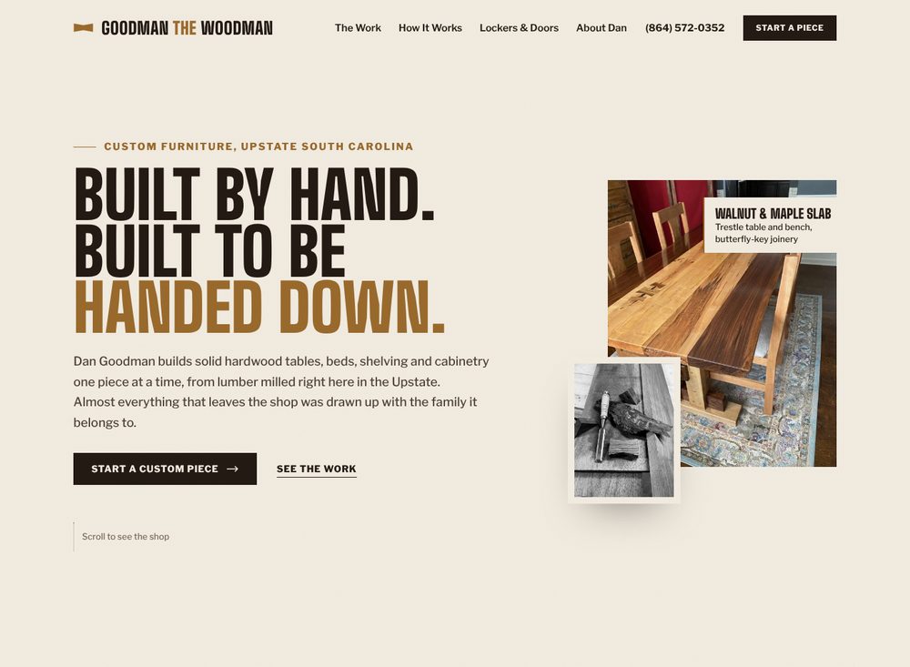 Goodman the Woodman homepage design by WebPro360