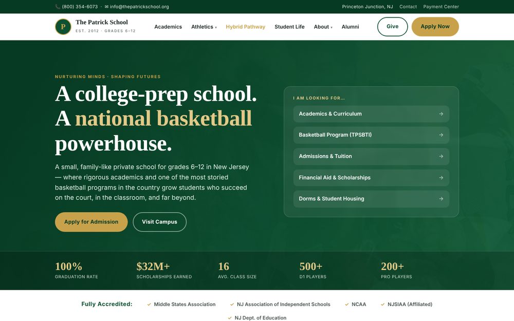The Patrick School homepage
